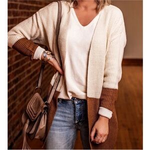 Emmer Brown/Cream Tie Back Cardigan M